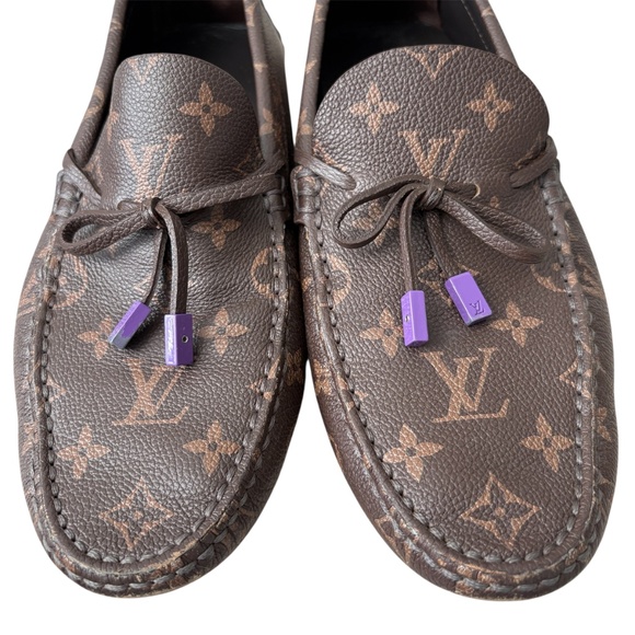 Louis Vuitton Men\'s Monogram Leather Driver Loafers Size 7LV Designer main image 16